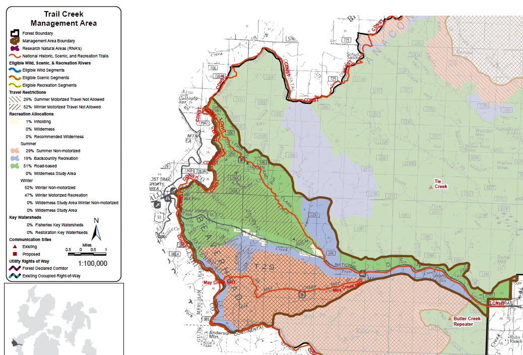 Trail Creek Winter Travel Map